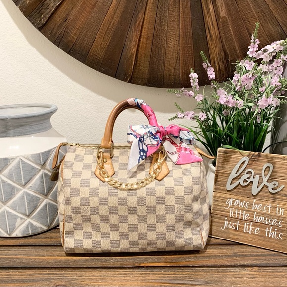 SOLD❤️Louis Vuitton Azur Speedy 25 & Sarah Wallet - Picture 2 of 16